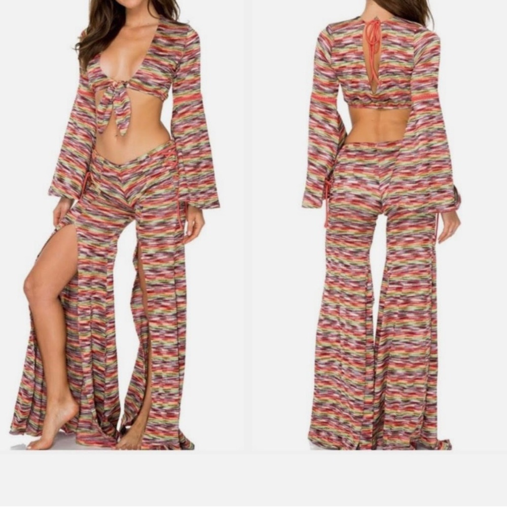 Luli Fama- Cha Cha Lace Flare Pants & Cha Cha Cuba Libre Crop Top